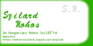 szilard mohos business card